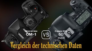 OM SYSTEM OM1 vs Canon EOS 6D Mark II Ein Vergleich der technischen Daten [upl. by Nujra339]