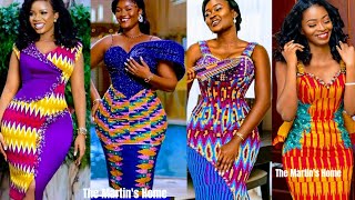 New Ghanaian Traditional Kente Formal Short Gown StylesKente Dress Designs for ladieskitengeviral [upl. by Virnelli649]