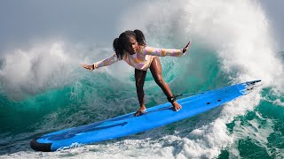 Surprising Tyanna with Surf Lessons [upl. by Whitson]