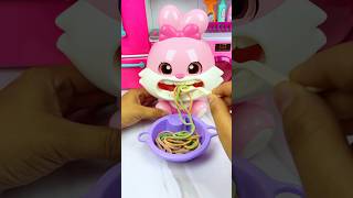 Satisfying with Unboxing Cute Pink Rabbit Eating Noodles Set Toys ASMR Videos [upl. by Danais]