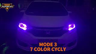 Auxbeam® RGB LED Headlight bulbs R7 Series Lighting on HONDA FIT H4 LED Headlight bulb [upl. by Parsaye]