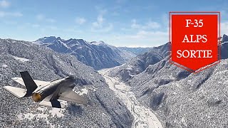 F35 FLIGHT THROUGH THE ALPS  MSFS 2020 [upl. by Auqinu]