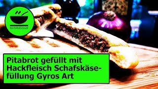 PitaBrot 🥟 mit Hackfleisch Schafskäsefüllung Gyros Art im OptiGrill von KochMalSchnell [upl. by Trimmer854]