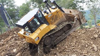 WOW Modern Bulldozer CAT D6R2 Is Truly Strong Power With Super Operator Push Clearing Mud Stone [upl. by Anole]