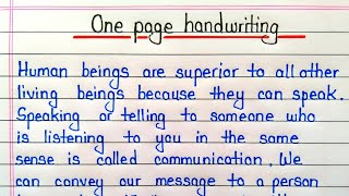 One page handwriting  English writing  1 page writing in english [upl. by England897]