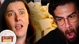 Addicted To Cheese  Hasanabi reacts to Freaky Eaters TLC [upl. by Eiram]