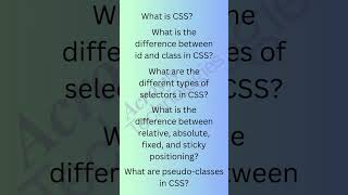 Html Css Interview Quesitons [upl. by Ramled]