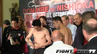 Nonito Donaire vs Toshiaki Nishioka and Brandon Rios vs Mike Alvarado full weigh in HD [upl. by Ahsilyt120]