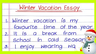 Essay on winter vacation  How i spent my winter Vacation  winter Holidays essay [upl. by Alehs]