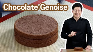 Foolproof Chocolate Genoise Recipe  Secrets tips amp tricks  Pastry 101 [upl. by Zitella184]