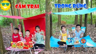 Cắm Trại Trong Rừng Theo Màu Xanh Đỏ ♥ Min Min TV Minh Khoa [upl. by Aglo]