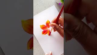 Easy flower strokes you must try 😃✨strokes flower painting shorts [upl. by Jovitta]