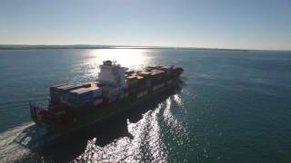 Our World by Drone in 4K  Container ship chase Fort Nepean Victoria Australia [upl. by Iahs]