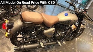 All New 2024 Royal Enfield Classic 350 Gun Metal Grey Details Review  CSD On Road price New Update [upl. by Landers]