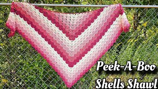 Quick and Easy Crochet Shawl Tutorial  PeekABoo Shell Shawl [upl. by Adnomar]