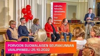 LIVETALLENNE Porvoon suomalaisen seurakunnan vaalipaneeli 25102022 [upl. by Plunkett419]