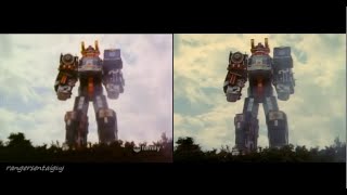 Power Rangers Lightspeed Rescue Super Train Megazord First Apperance PR and Sentai version [upl. by Halilahk]