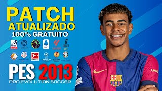 PATCH PES 2013 ATUALIZADO TEMPORADA 25 COM FACES REAIS  KITS  TRANSFERÊNCIAS  PES 2013 PC FRACO [upl. by Nowyt]