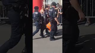 Eco protesters grabbed by police and dragged away upside down [upl. by Ferrell]