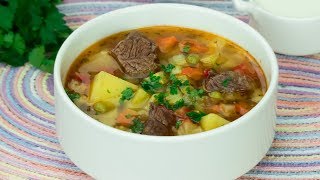 Zuppa di manzo e verdure molto gustosa ed aromatica SaporitoTV [upl. by Jade]