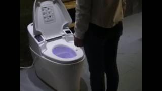 Intelligent toilet sensor open seat coverremote control automatic toilet [upl. by Obeded]