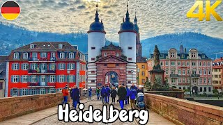 Heidelberg Germany Walking tour 4K  One of the Most Beautiful Cities in Germany [upl. by Arul]