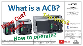 Episode 2  What is a ACB Air Circuit Breaker Trip Units drawout explained by a MampE engineer [upl. by Violet]