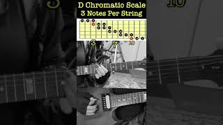 D chromatic scale 3 notes per string guitar lesson chromaticscale musictheory [upl. by Kilah412]