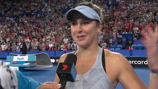 Belinda Bencic oncourt interview RR  Mastercard Hopman Cup 2018 [upl. by Lyrred]