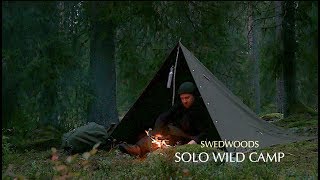 Solo Overnight  2 Zeltbahn Canvas Poncho Shelter  Bushcraft [upl. by Intihw]