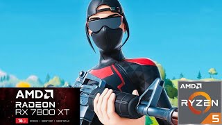 FORTNITE BATTLE ROYALE RX 7800 XT RYZEN 5 7600X Test  All settings [upl. by Vassell590]