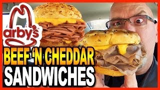 Arbys ★ Large Beef N Cheddar amp Onion Rings Meal Review amp Drive Thru Test [upl. by Ennaear]