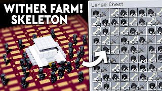 Simple Minecraft Wither Skeleton Farm 121  BEST DESIGN  150 PERHR [upl. by Nwahsiek]