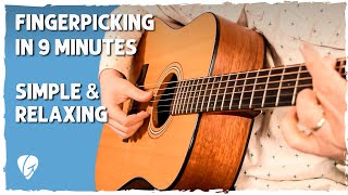 Relaxing Fingerpicking Tutorial for Guitar Easy Travis Picking [upl. by Asirrak]