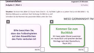 ÖSD Zertifikat A1 Lesen Aufgabe 1 2 und 3 [upl. by Elleirbag]