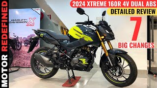 2024 Hero Xtreme 160R 4V Dual ABS Model Review  7 New Updates  On Road Price amp Mileage [upl. by Enelrahs594]