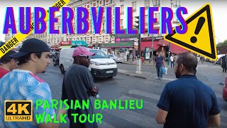 4K Aubervilliers full walk tour in dangerous Paris banlieu now reconverting [upl. by Aizat]