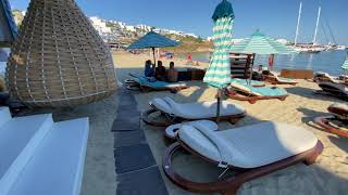 Mykonos Observing tour of Nammos Village Nammos Beach Club and Psarou Beach [upl. by Veno52]