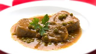 Receta de lengua en salsa con guisantes  Karlos Arguiñano [upl. by Ylram]