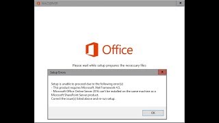 How to Fix setup is unable to proceed due to the following errors office 20162019 [upl. by Berkeley]