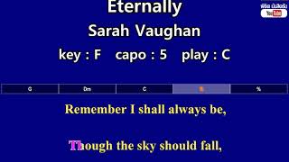 Eternally  Sarah Vaughan Karaoke amp Easy Guitar Chords Key  F Capo  5 [upl. by Carlie]