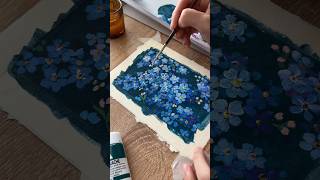 Forget me not flower painting Full version on Patreon 🦋🌸 [upl. by Einhapets]