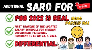 SARO for PBB 2022 Salary Adjustment of SSL VI Salary Differential 2024UPDATE [upl. by Khan]