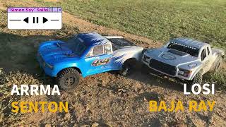 ShortCourse Racing Arrma Senton vs Losi Baja Ray Black Rhino rctrucks rcracing horizonhobby [upl. by Aztiram]