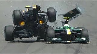 Mark Webber 2010 European Grand Prix crash [upl. by Ahsieyn]