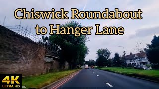 Chiswick Roundabout to Hanger Lane  Ealing London  4K Tour [upl. by Roane]