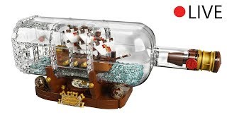 Ship in a Bottle LIVE BUILD  LEGO Ideas Full Video [upl. by Schrader]