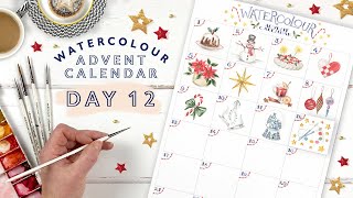 Watercolour Advent Calendar Day 12 [upl. by Enoid]