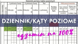 GEODEZJA  Dziennik kąty poziome [upl. by Naraj917]