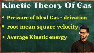 Pressure of Ideal Gas  KTG derivation  Kinetic Theory Of Gas  Root Mean Square Velocity [upl. by Lorry]